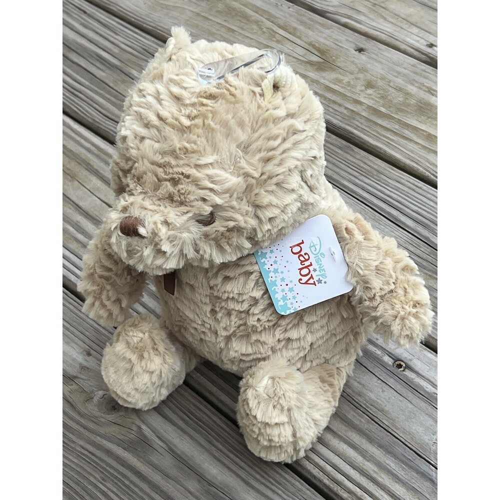 Disney Baby Winnie The Pooh Bear Stuffed Animal Plush Toy Brown Ribbon 12” NEW